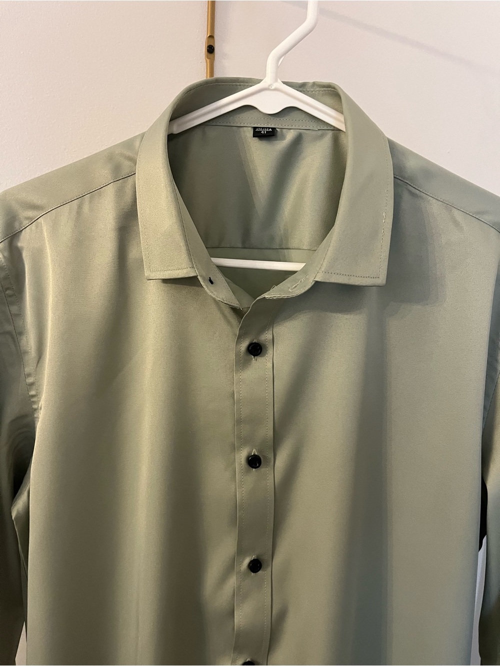 Men's Sage Green Dress Shirt - Classic Collar
